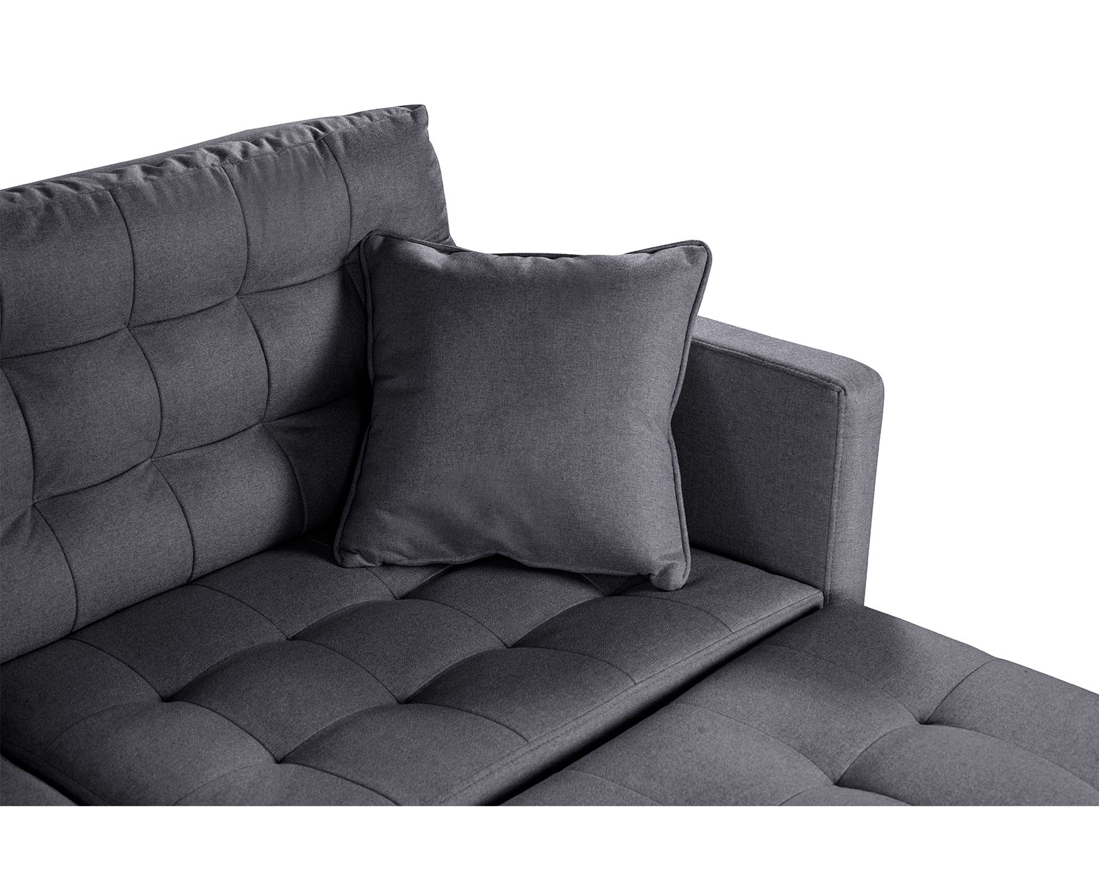 Foto 7 pulgar | Sala Modular Sofá Cama Reversible de Lino Gris Oxford Modelo Jerome