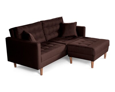 Foto 3 | Sala Modular Sofá Cama Reversible de Lino Chocolate Modelo Jerome