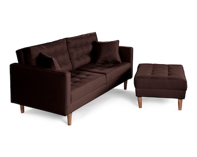 Foto 4 | Sala Modular Sofá Cama Reversible de Lino Chocolate Modelo Jerome