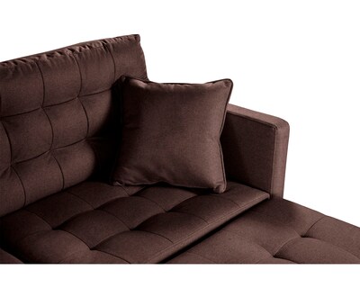 Foto 6 | Sala Modular Sofá Cama Reversible de Lino Chocolate Modelo Jerome