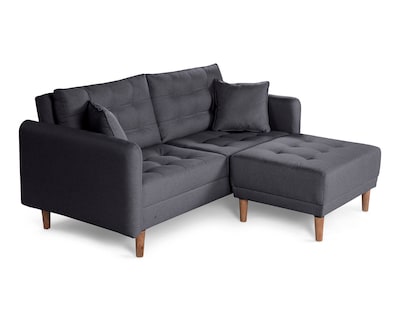 Foto 3 | Sala Modular Sofá Cama Reversible de Lino Gris Oxford Modelo Cinnamon Makora