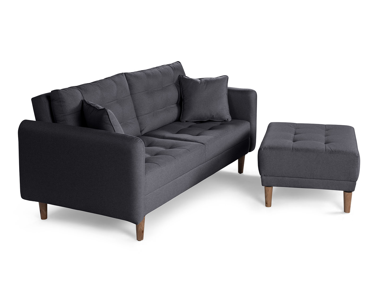 Foto 5 pulgar | Sala Modular Sofá Cama Reversible de Lino Gris Oxford Modelo Cinnamon Makora