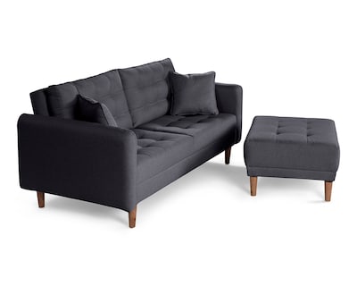 Foto 4 | Sala Modular Sofá Cama Reversible de Lino Gris Oxford Modelo Cinnamon Makora