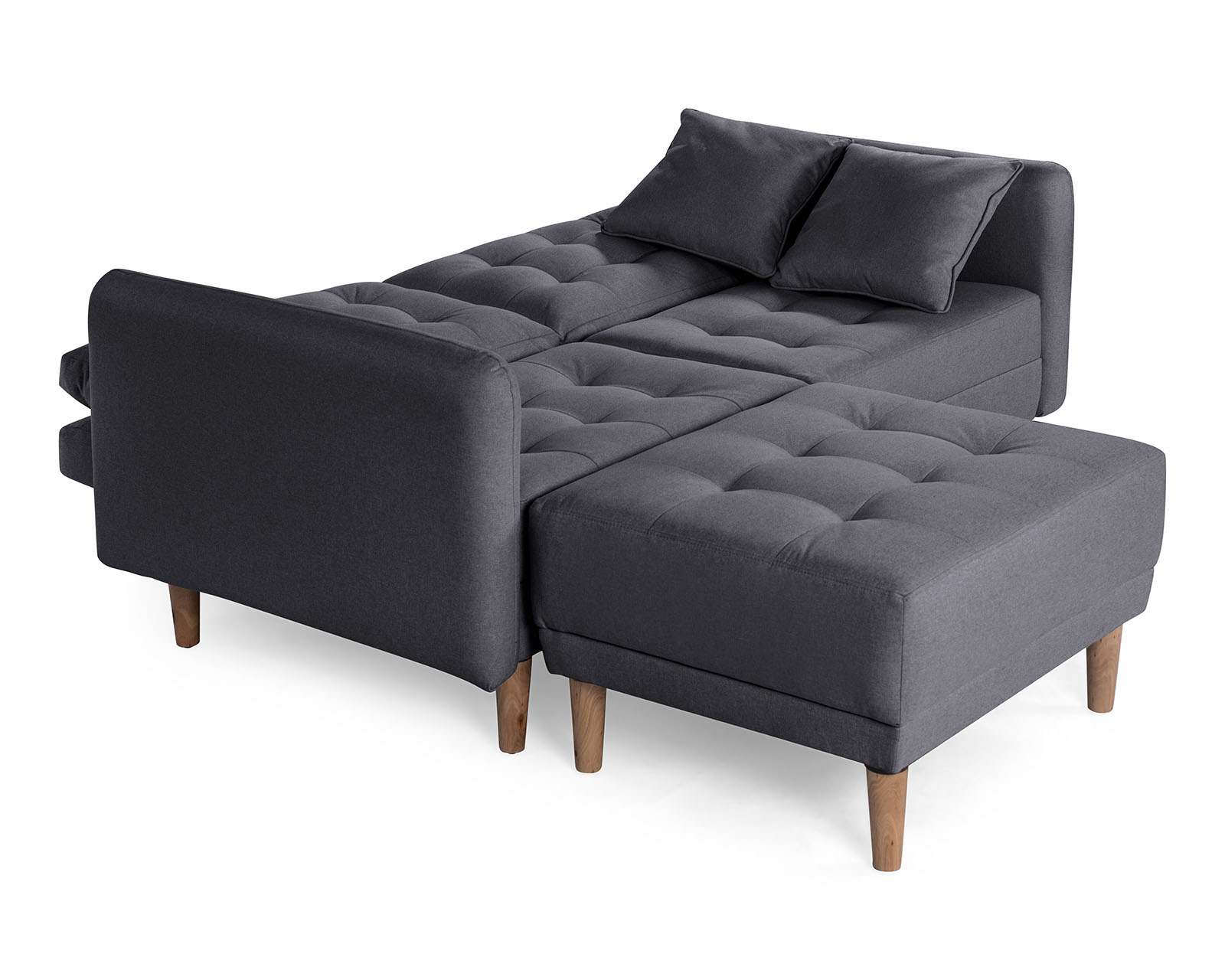 Foto 6 pulgar | Sala Modular Sofá Cama Reversible de Lino Gris Oxford Modelo Cinnamon Makora