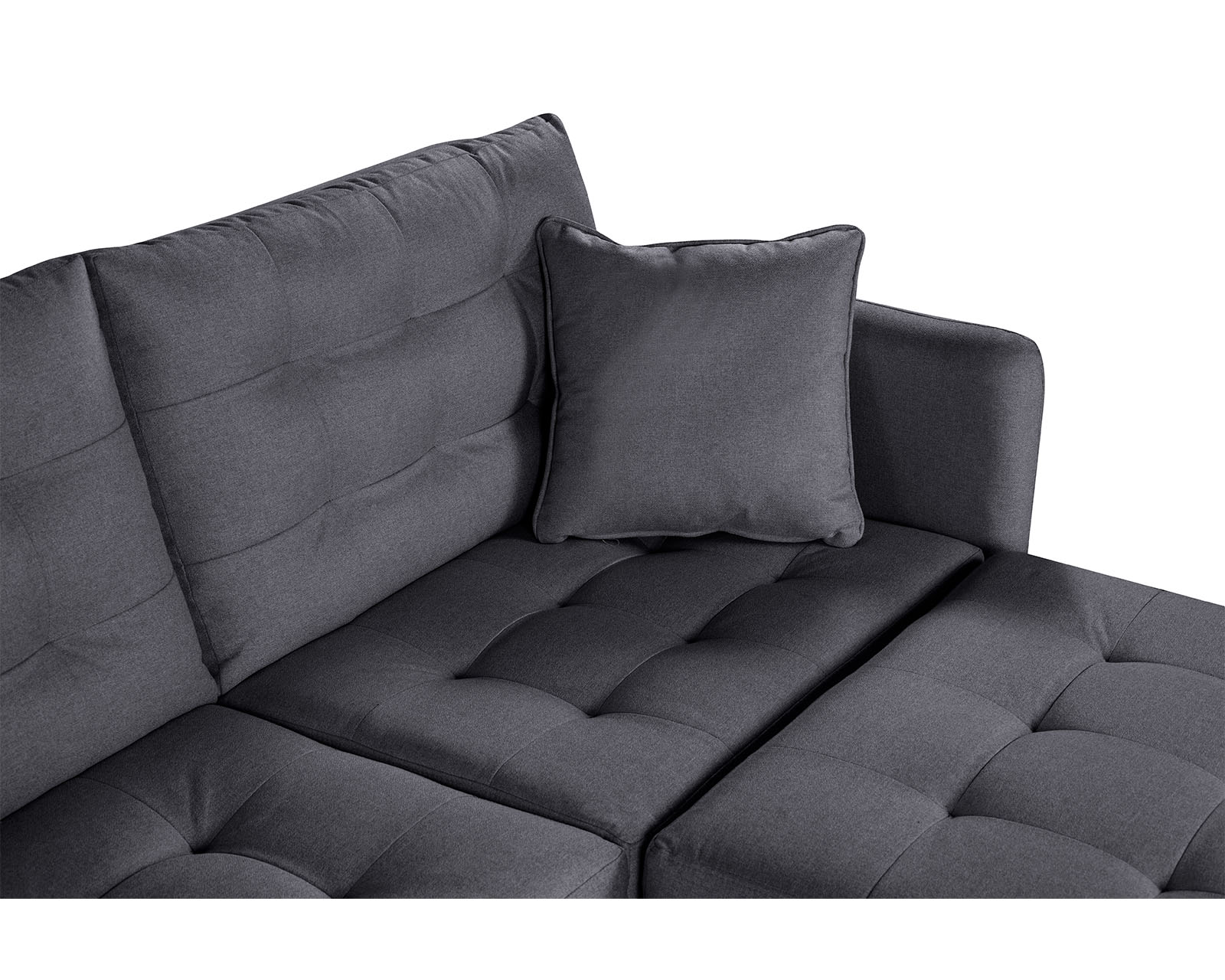 Foto 7 pulgar | Sala Modular Sofá Cama Reversible de Lino Gris Oxford Modelo Cinnamon Makora