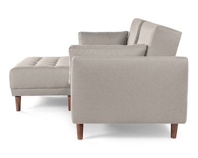 Foto 4 | Sala Modular Sofá Cama Reversible de Lino Gris Claro con Portavasos Mandarín
