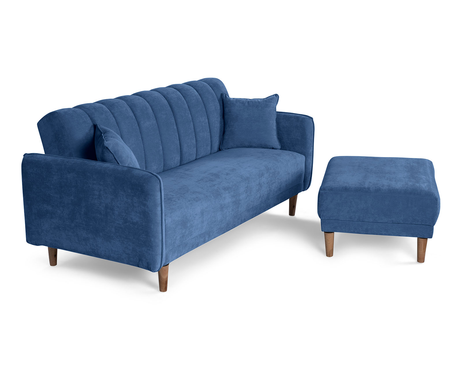 Foto 4 | Sala Modular Sofá Cama Reversible de Velvet Azul Modelo Avocata Makora