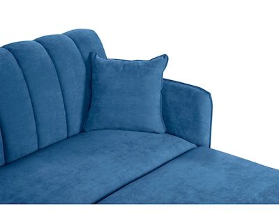 Foto 6 | Sala Modular Sofá Cama Reversible de Velvet Azul Modelo Avocata Makora