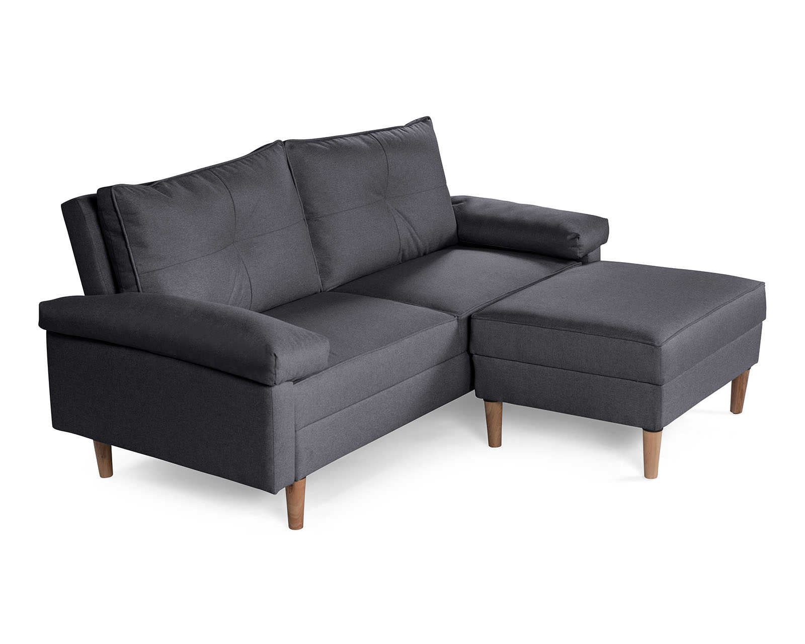 Foto 4 pulgar | Sala Modular Sofá Cama Reversible De Lino Gris Oxford Modelo Cassanova