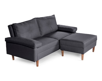 Foto 3 | Sala Modular Sofá Cama Reversible De Lino Gris Oxford Modelo Cassanova