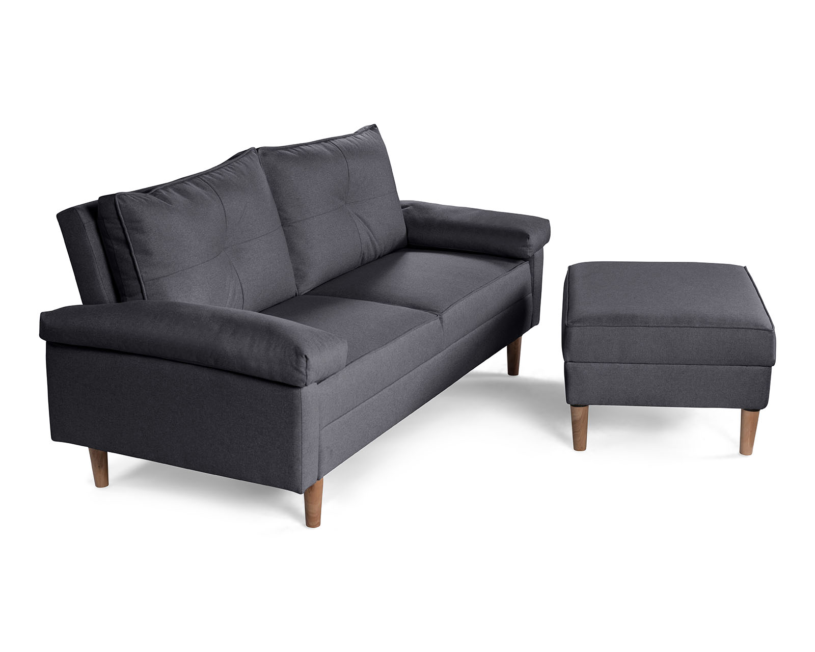 Foto 4 | Sala Modular Sofá Cama Reversible De Lino Gris Oxford Modelo Cassanova
