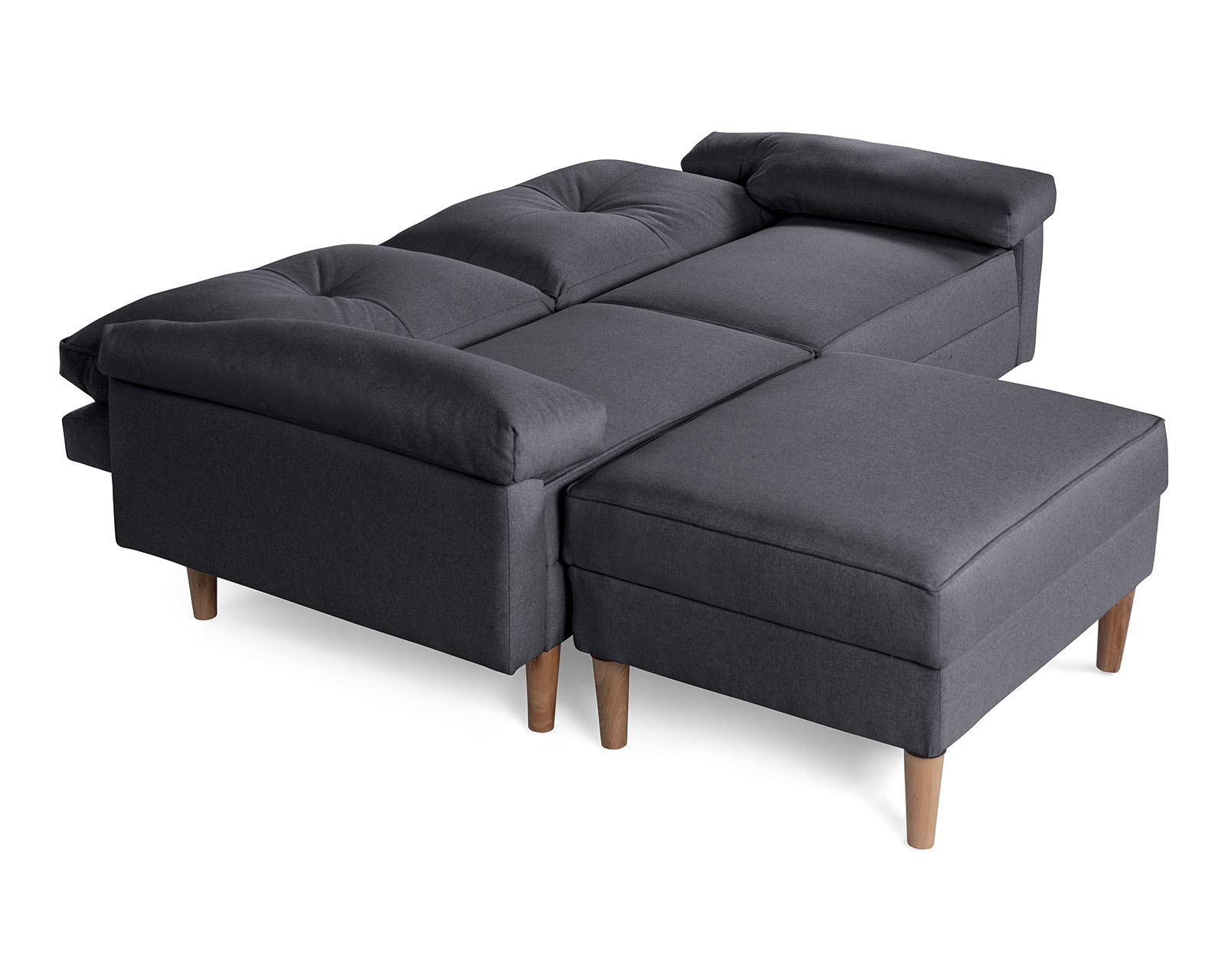 Foto 6 pulgar | Sala Modular Sofá Cama Reversible De Lino Gris Oxford Modelo Cassanova