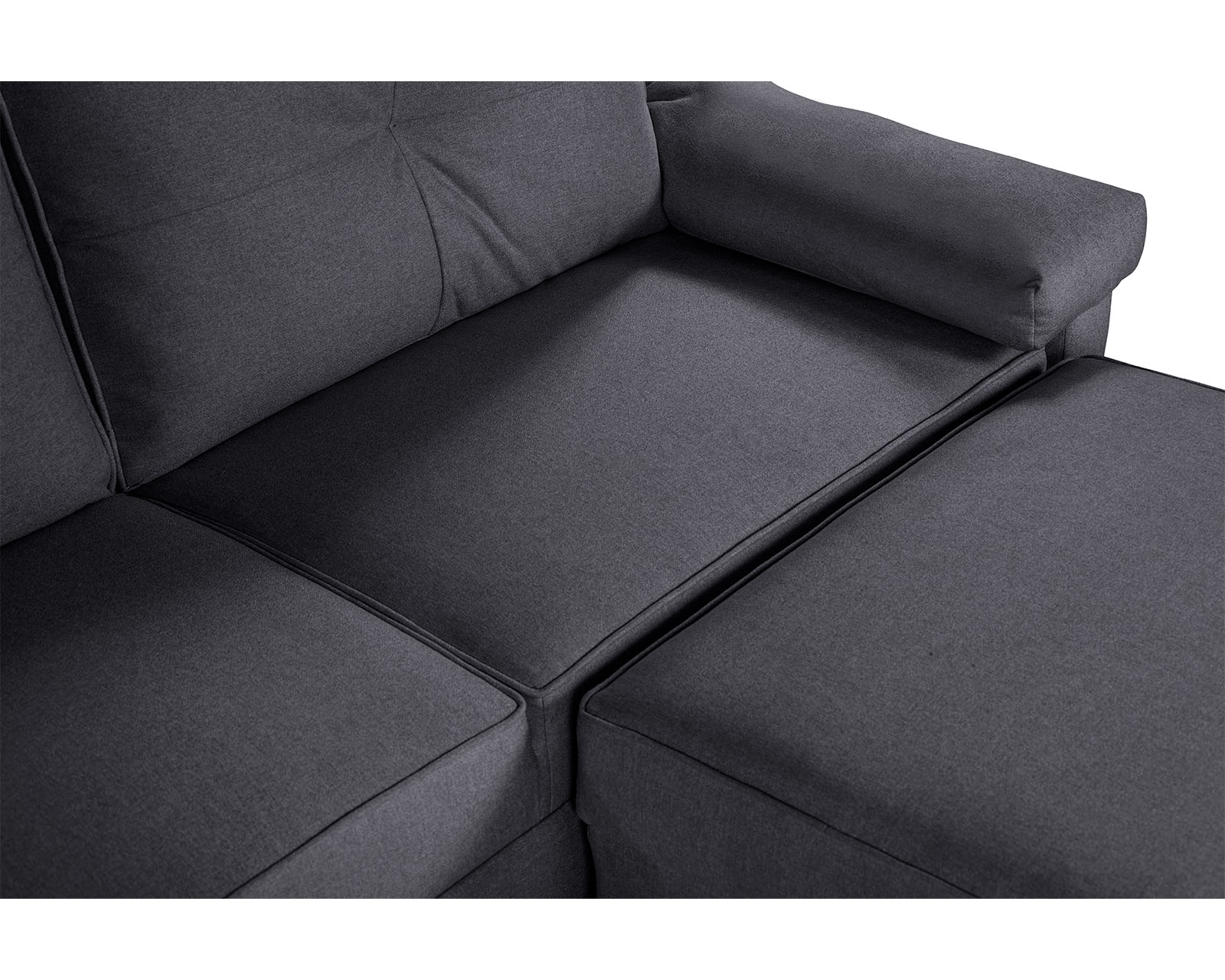 Foto 7 pulgar | Sala Modular Sofá Cama Reversible De Lino Gris Oxford Modelo Cassanova
