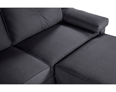 Foto 6 | Sala Modular Sofá Cama Reversible De Lino Gris Oxford Modelo Cassanova