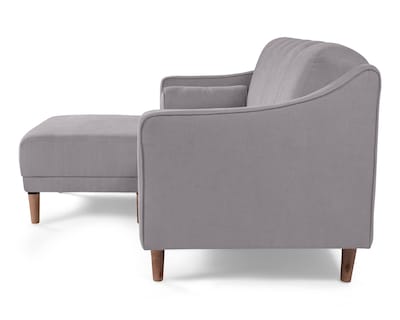 Foto 4 | Sala Modular Sofá Cama Reversible de Velvet Gris Claro Modelo Novella