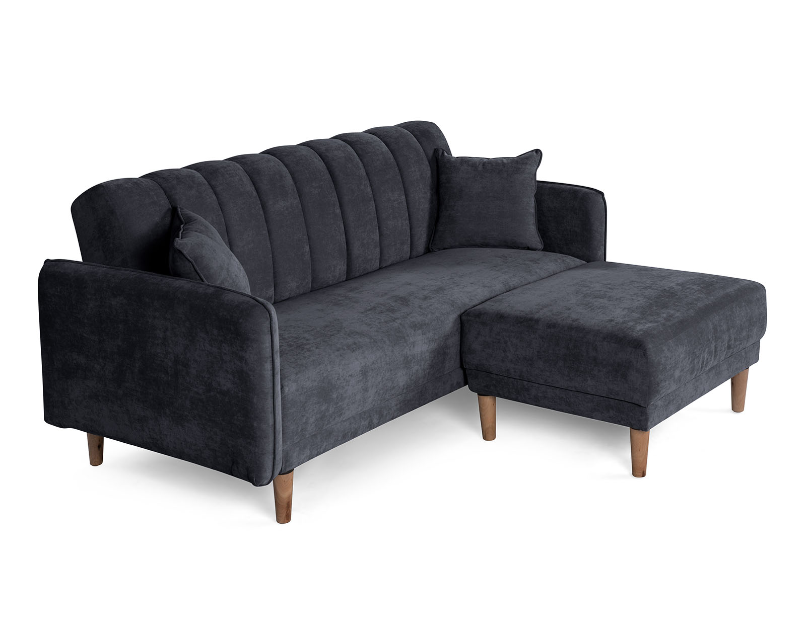 Foto 4 pulgar | Sala Modular Sofá Cama Reversible De Velvet Gris Oxford Modelo Avocata