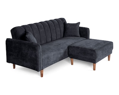 Foto 3 | Sala Modular Sofá Cama Reversible De Velvet Gris Oxford Modelo Avocata