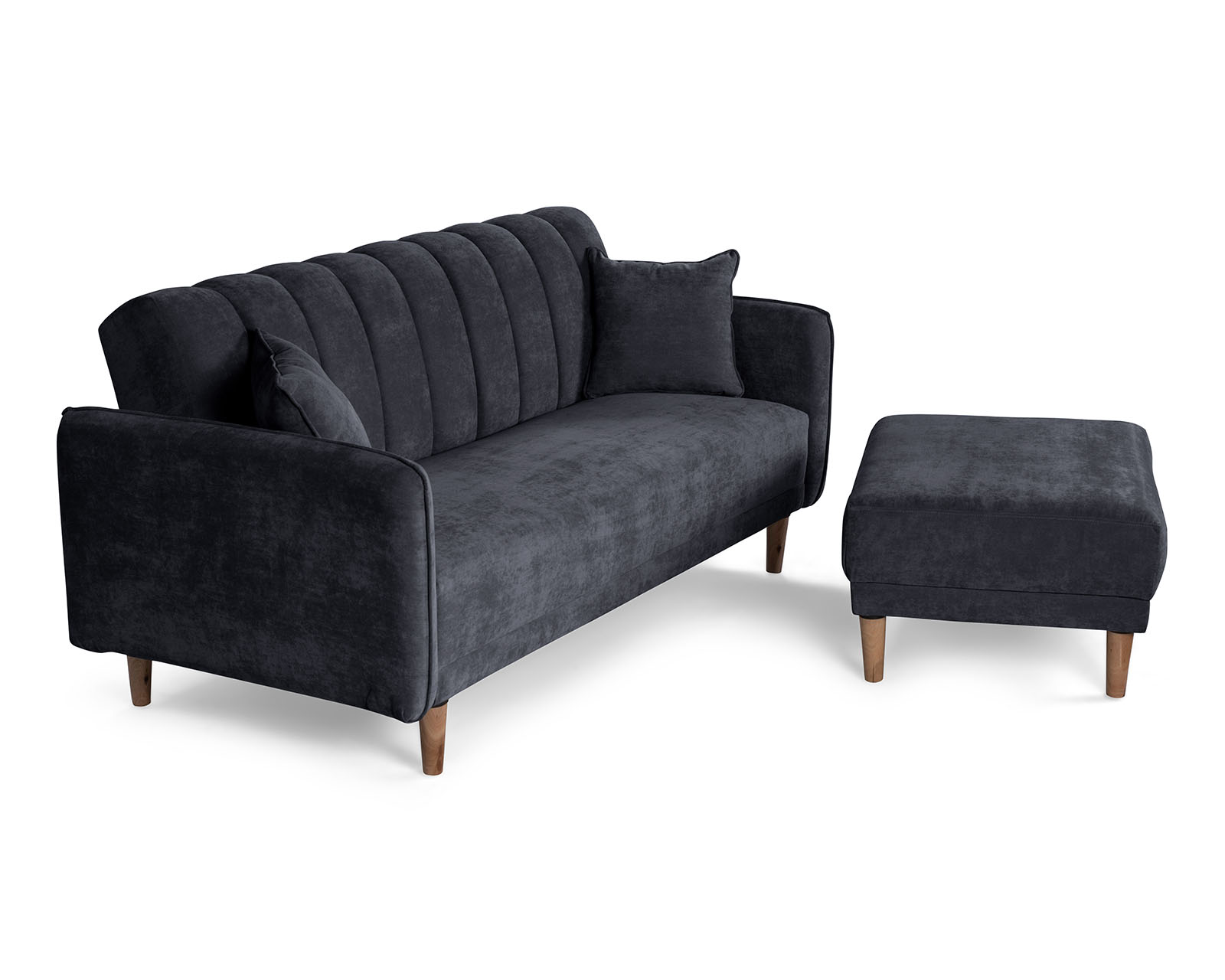 Foto 5 pulgar | Sala Modular Sofá Cama Reversible De Velvet Gris Oxford Modelo Avocata