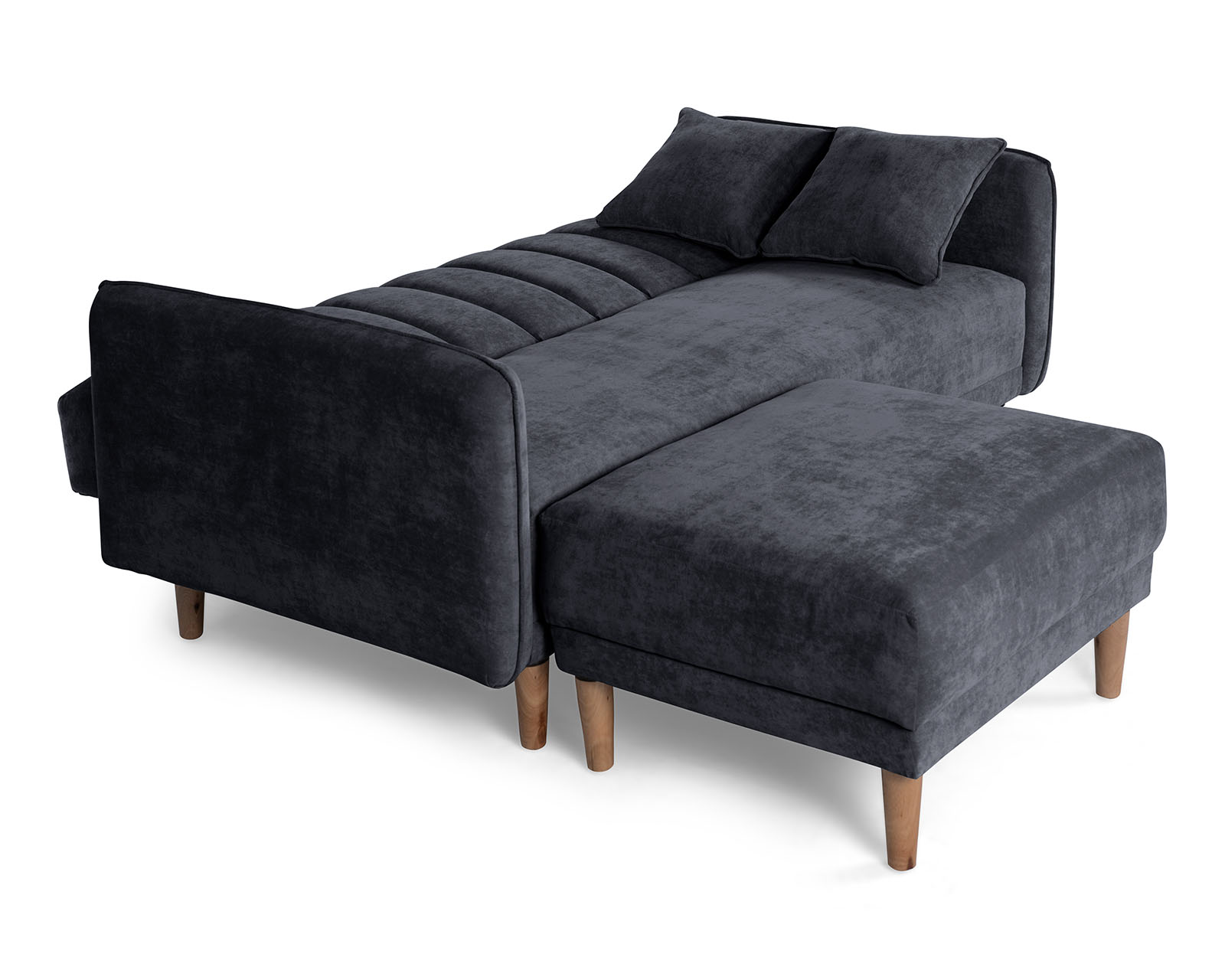 Foto 6 pulgar | Sala Modular Sofá Cama Reversible De Velvet Gris Oxford Modelo Avocata