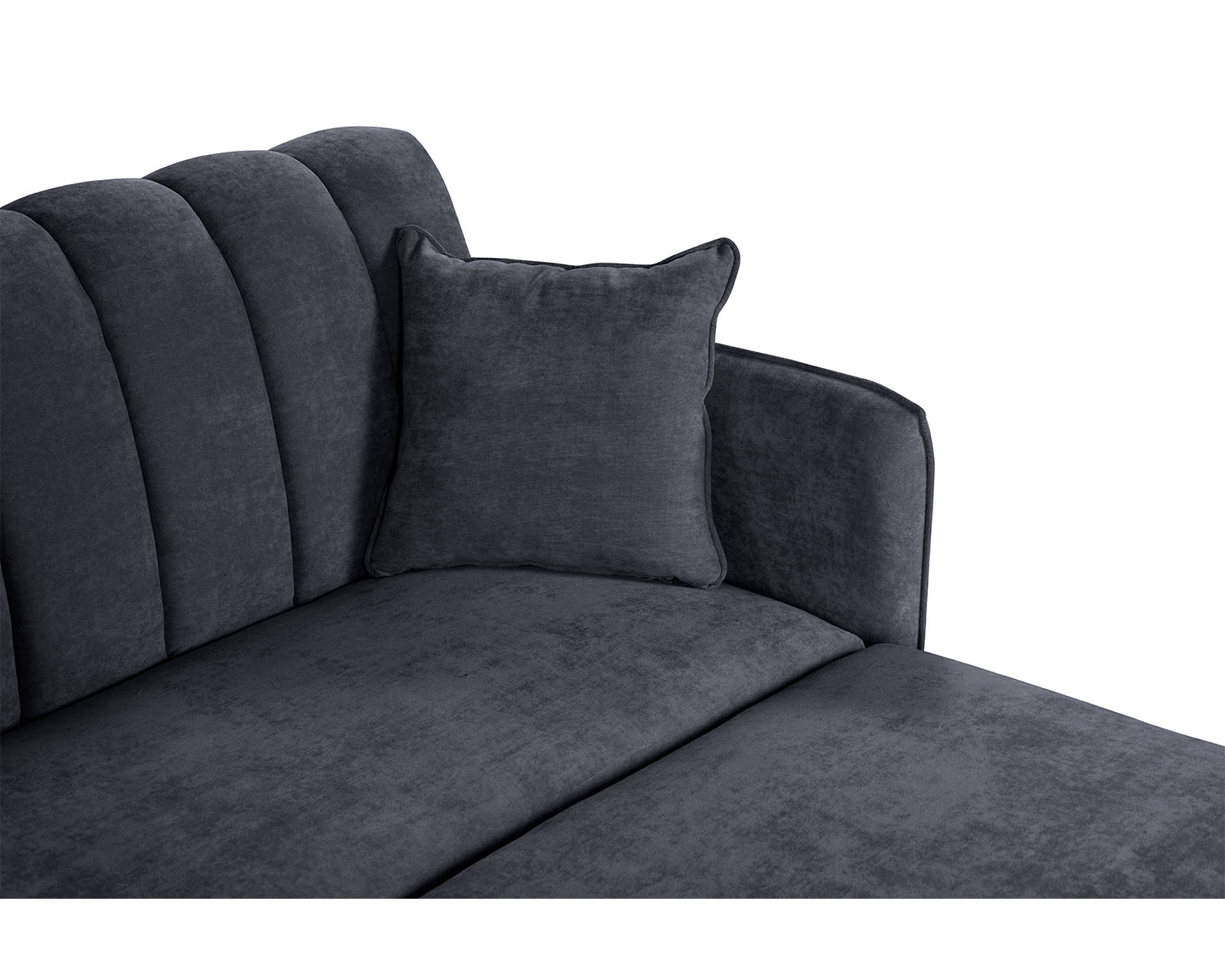 Foto 7 pulgar | Sala Modular Sofá Cama Reversible De Velvet Gris Oxford Modelo Avocata