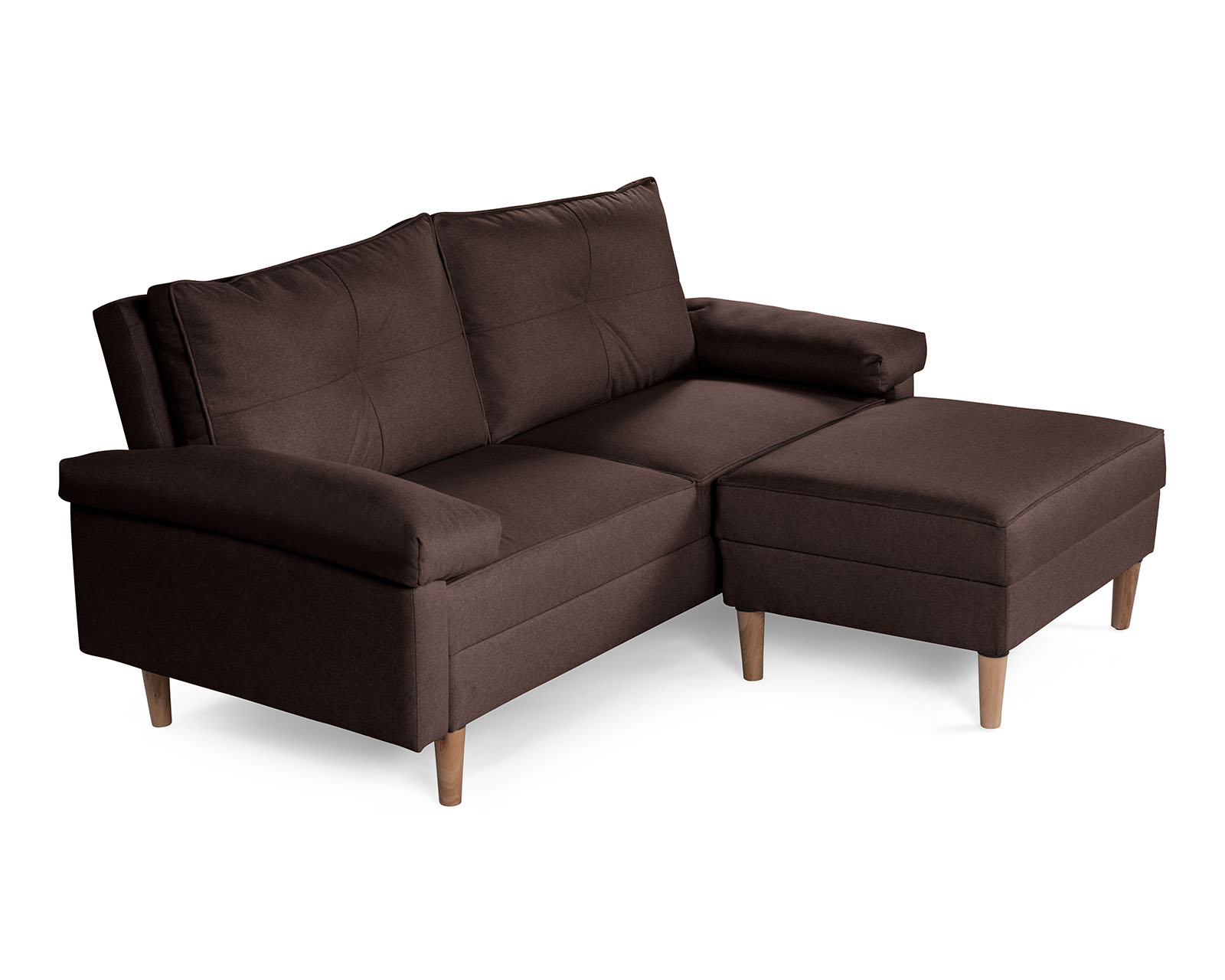 Foto 4 pulgar | Sala Modular Sofá Cama Reversible de Lino Chocolate Modelo Cassanova Makora