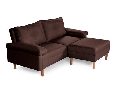 Foto 3 | Sala Modular Sofá Cama Reversible de Lino Chocolate Modelo Cassanova Makora