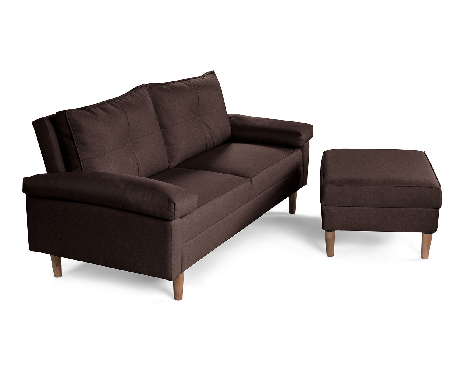 Foto 5 pulgar | Sala Modular Sofá Cama Reversible de Lino Chocolate Modelo Cassanova Makora