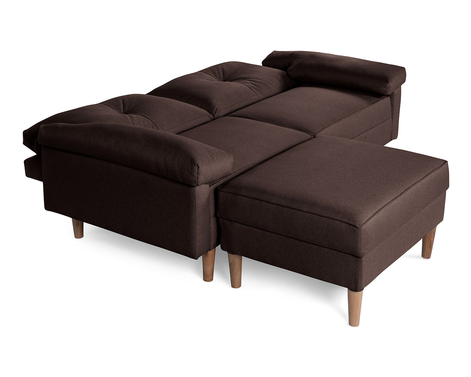 Foto 6 pulgar | Sala Modular Sofá Cama Reversible de Lino Chocolate Modelo Cassanova Makora