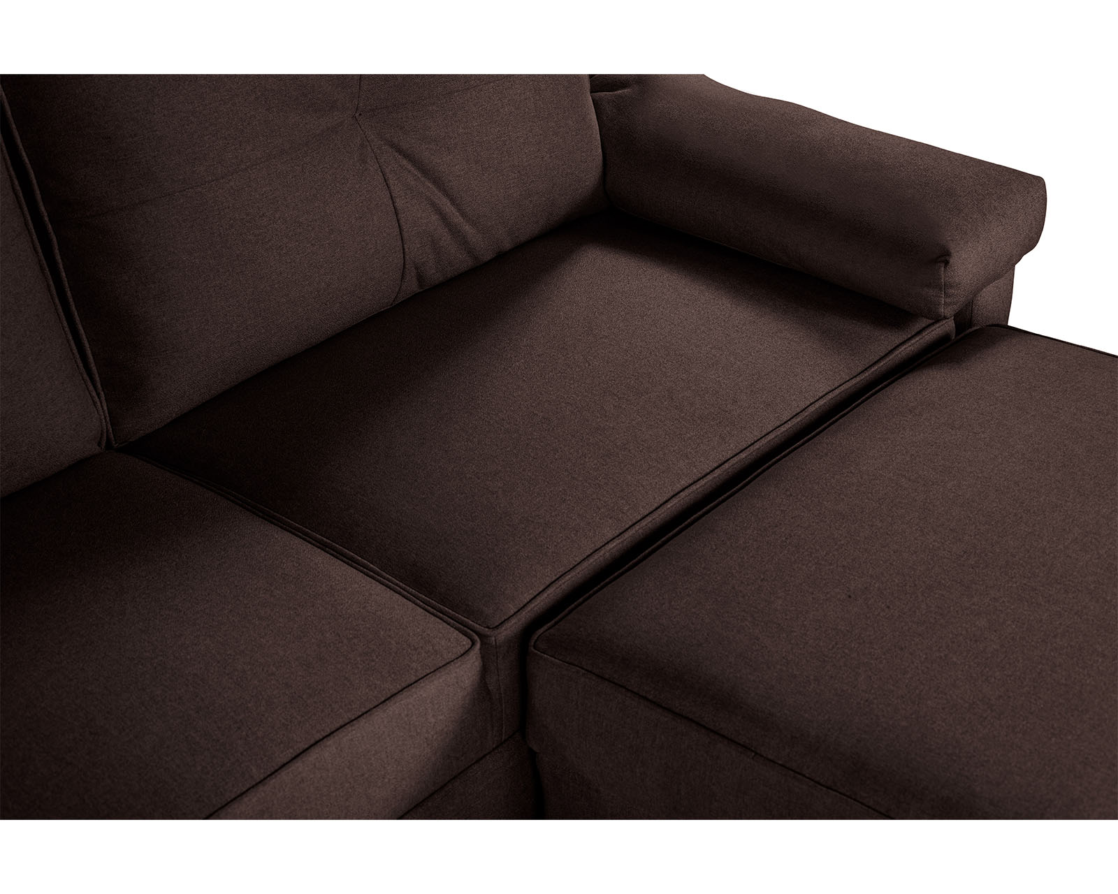 Foto 7 pulgar | Sala Modular Sofá Cama Reversible de Lino Chocolate Modelo Cassanova Makora