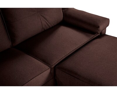 Foto 6 | Sala Modular Sofá Cama Reversible de Lino Chocolate Modelo Cassanova Makora