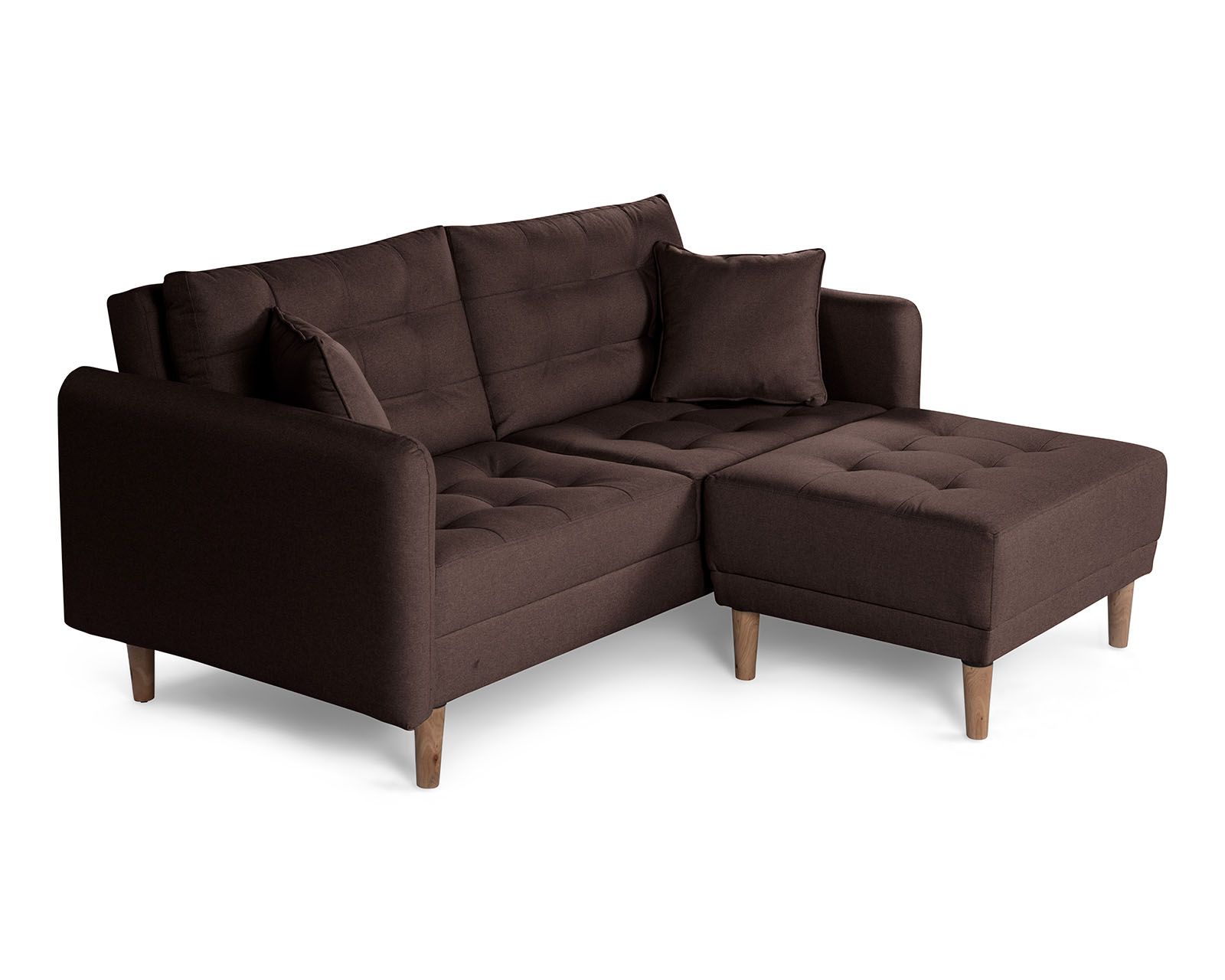 Foto 4 pulgar | Sala Modular Sofá Cama Reversible De Lino Chocolate Modelo Cinnamon Makora