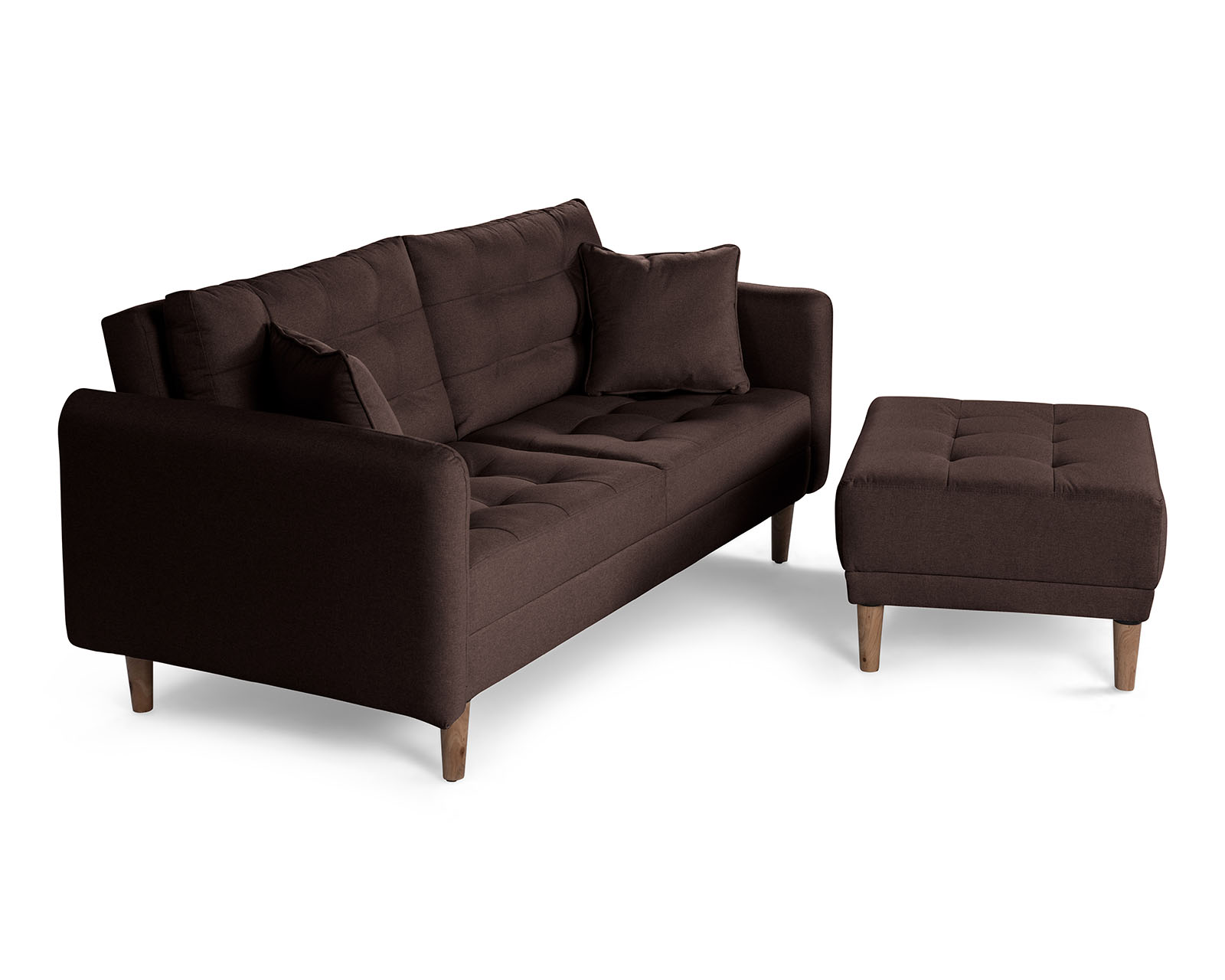 Foto 5 pulgar | Sala Modular Sofá Cama Reversible De Lino Chocolate Modelo Cinnamon Makora