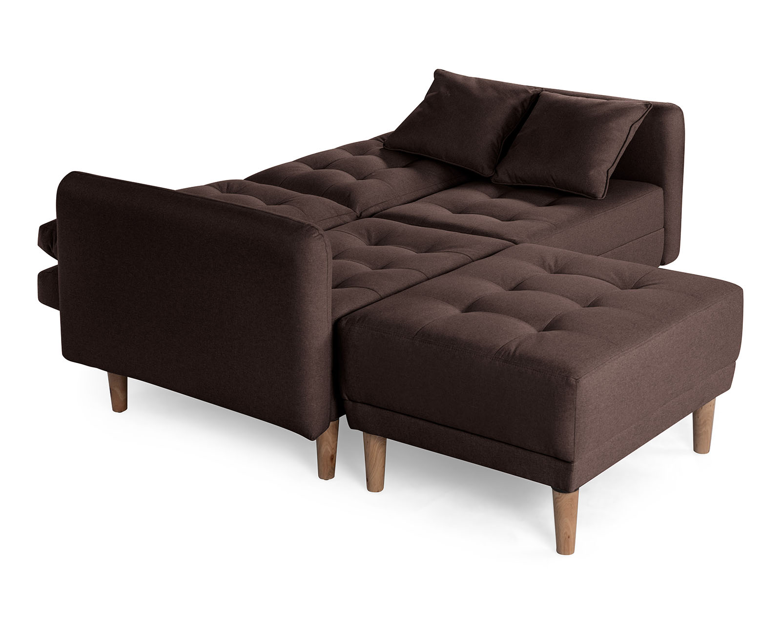 Foto 6 pulgar | Sala Modular Sofá Cama Reversible De Lino Chocolate Modelo Cinnamon Makora