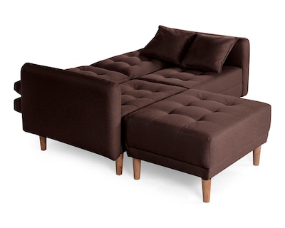 Foto 5 | Sala Modular Sofá Cama Reversible De Lino Chocolate Modelo Cinnamon Makora