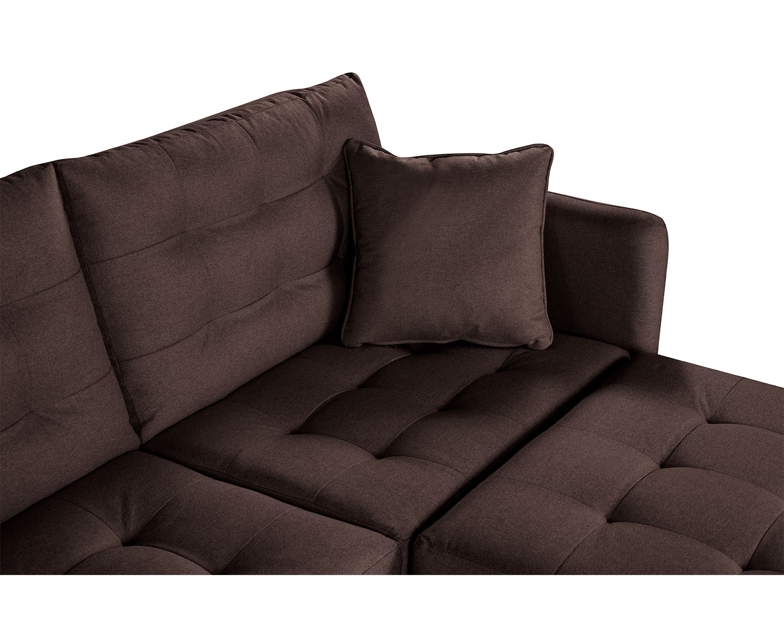 Foto 7 pulgar | Sala Modular Sofá Cama Reversible De Lino Chocolate Modelo Cinnamon Makora