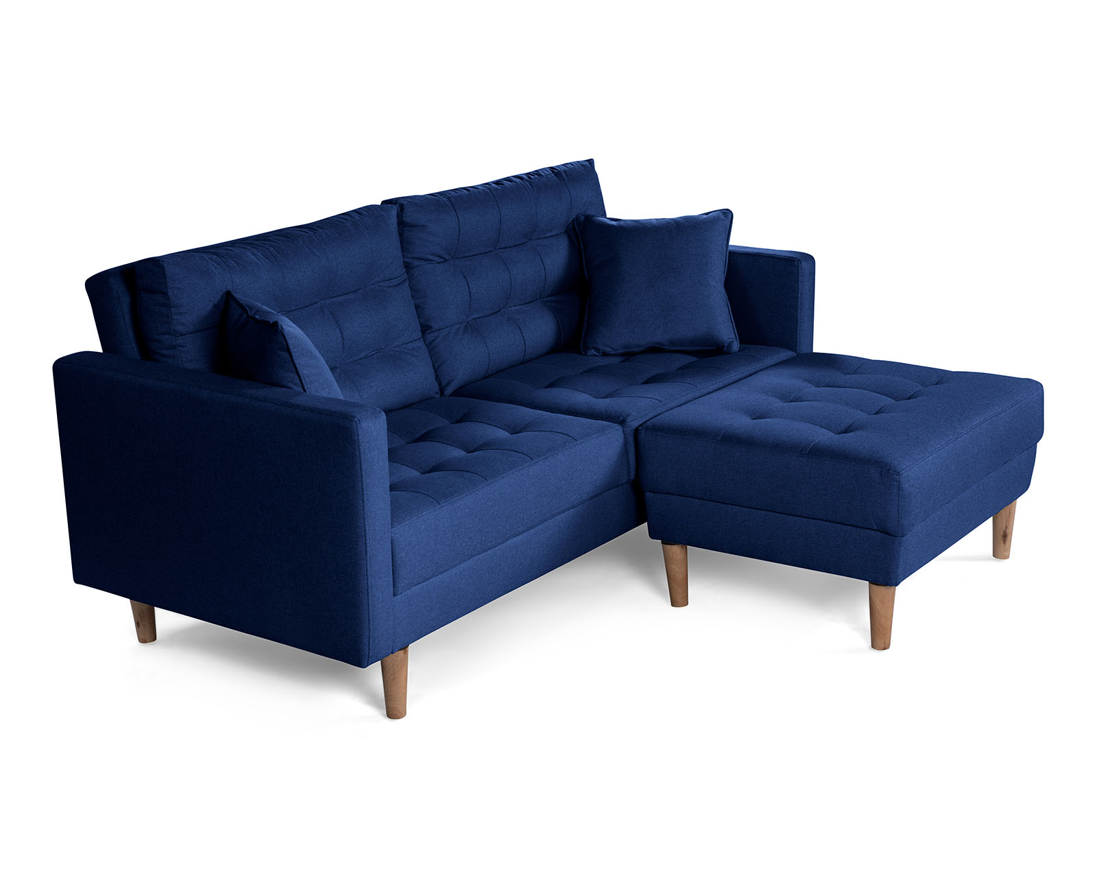Foto 4 pulgar | Sala Modular Sofá Cama Reversible de Lino Azul Modelo Jerome
