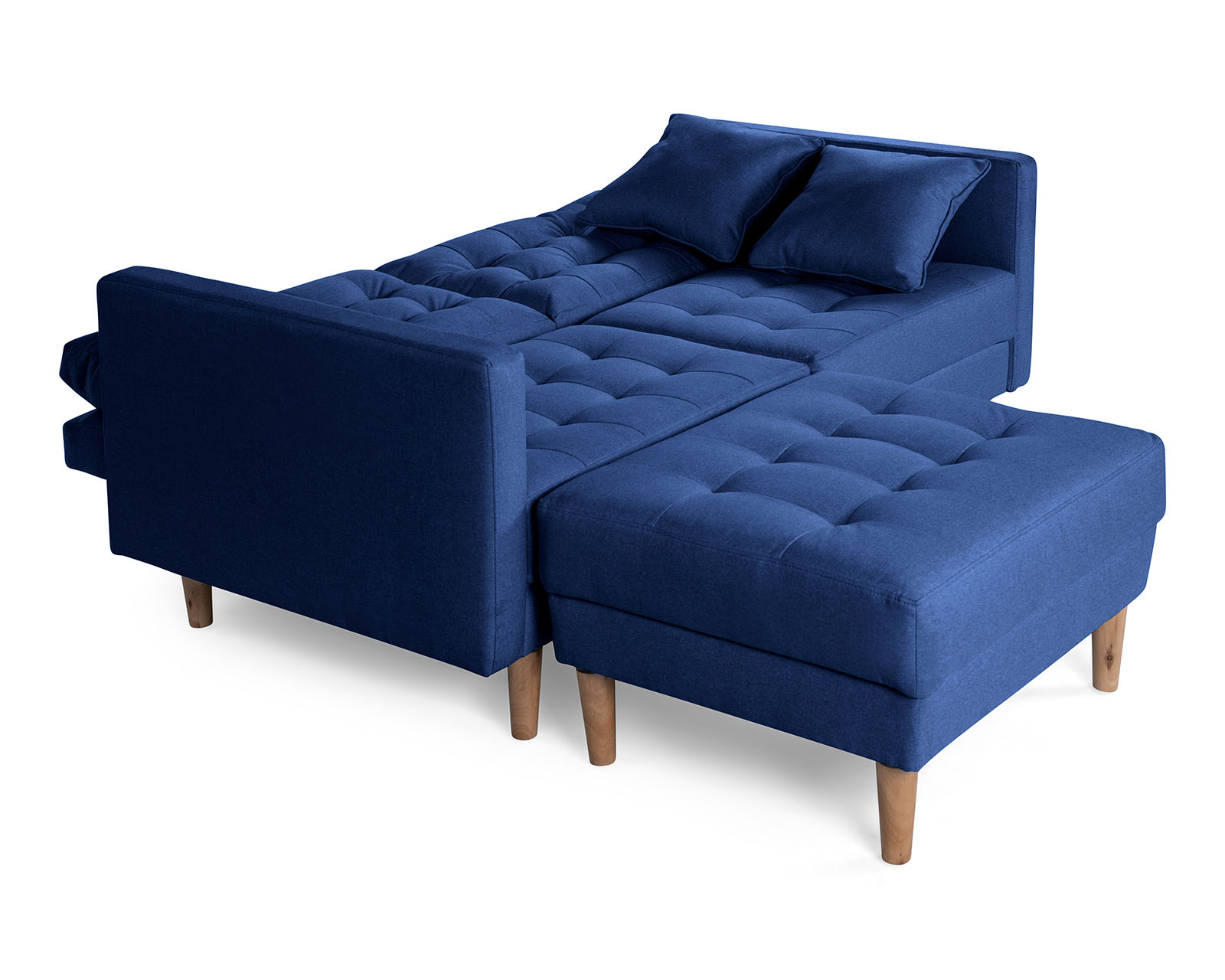 Foto 5 | Sala Modular Sofá Cama Reversible de Lino Azul Modelo Jerome