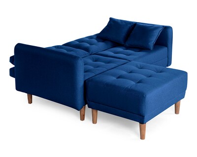 Foto 5 | Sala Modular Sofá Cama Reversible de Lino Azul Modelo Cinnamon Makora
