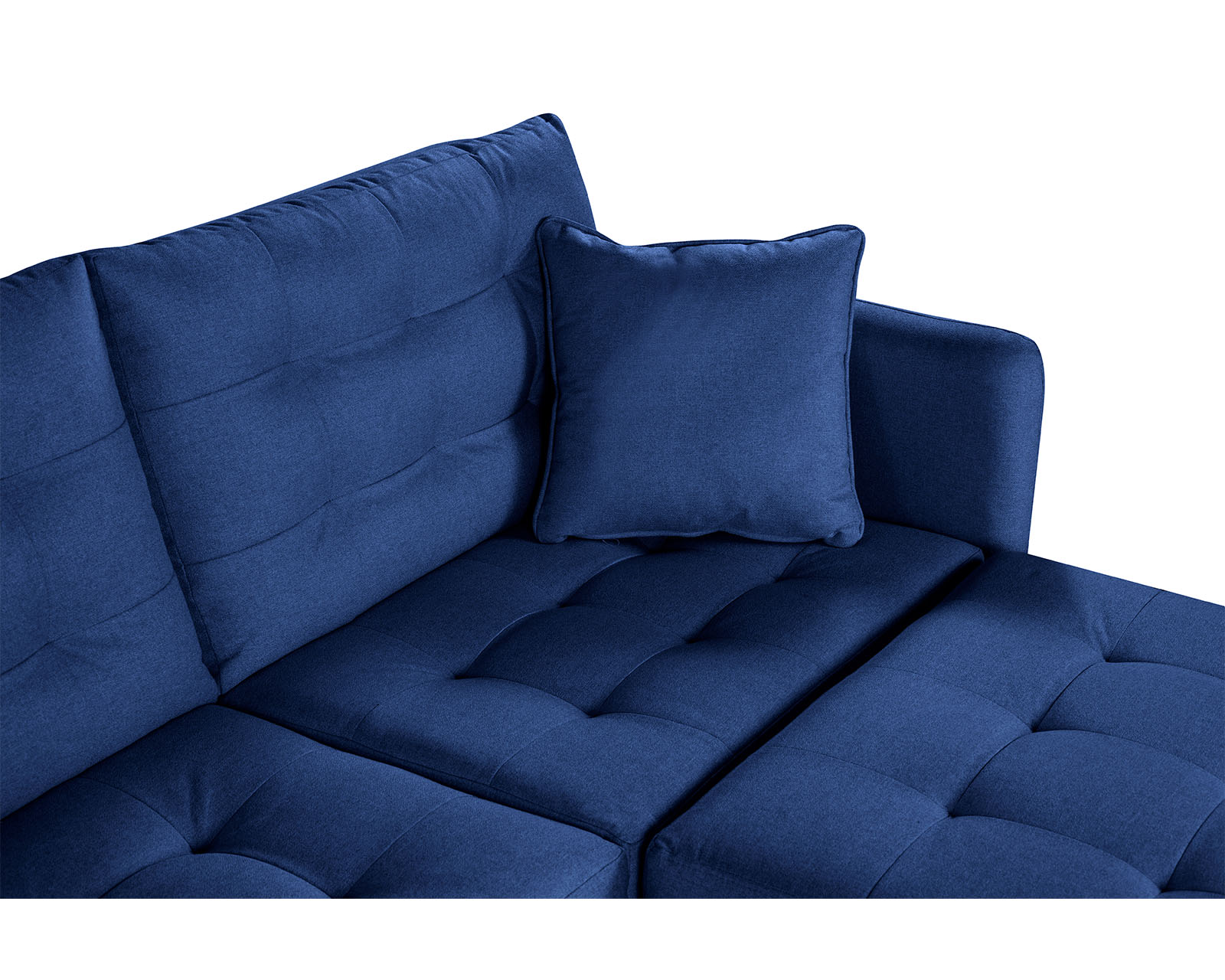 Foto 7 pulgar | Sala Modular Sofá Cama Reversible de Lino Azul Modelo Cinnamon Makora