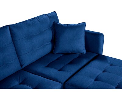 Foto 6 | Sala Modular Sofá Cama Reversible de Lino Azul Modelo Cinnamon Makora