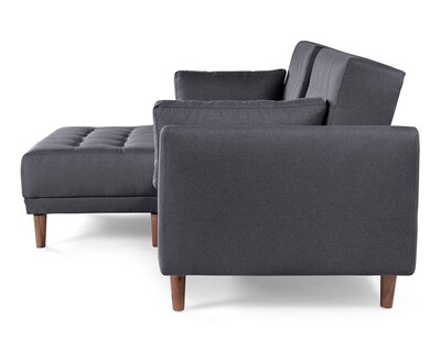 Foto 4 | Sala Modular Sofá Cama Reversible de Lino Gris Oxford con Portavasos Modelo Mandarín