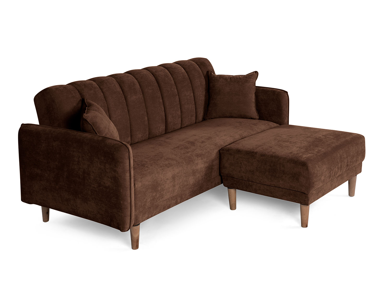 Foto 3 | Sala Modular Sofá Cama Reversible De Velvet Chocolate Modelo Avocata