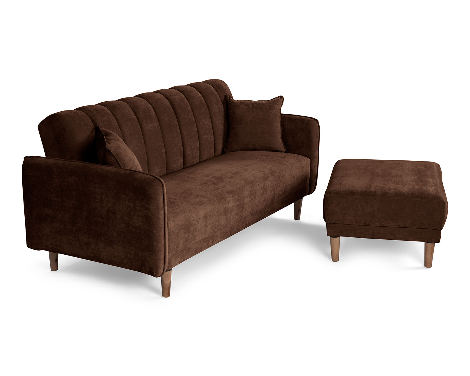 Foto 4 | Sala Modular Sofá Cama Reversible De Velvet Chocolate Modelo Avocata