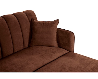 Foto 6 | Sala Modular Sofá Cama Reversible De Velvet Chocolate Modelo Avocata