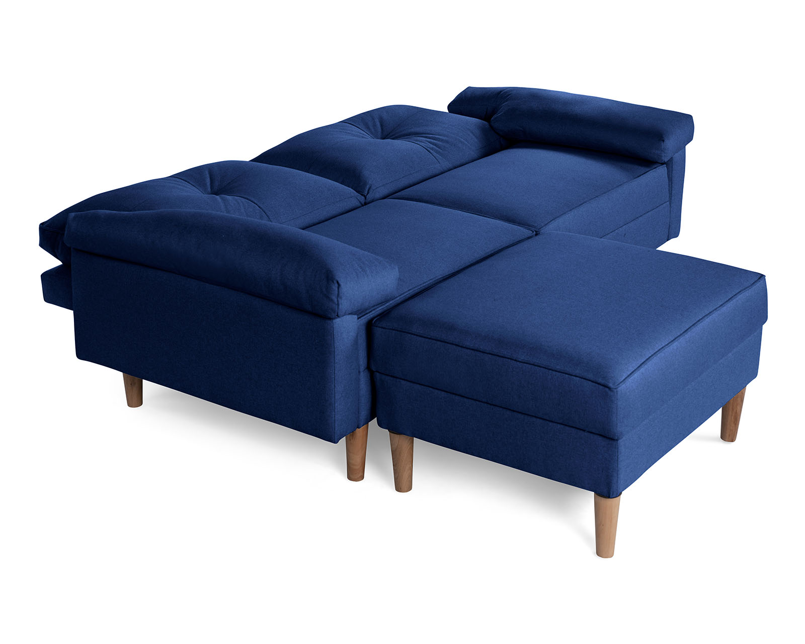 Foto 5 | Sala Modular Sofá Cama Reversible de Lino Azul Modelo Cassanova Makora