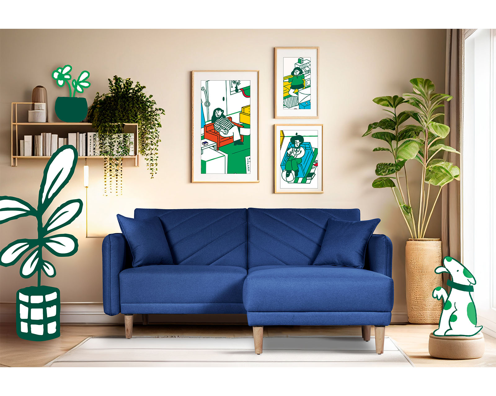 Foto 1 | Sala Modular Sofantástico Azul