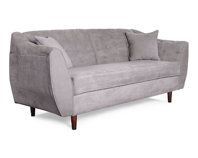 Foto 5 | Sala de Velvet Gris Claro Makora Clooney