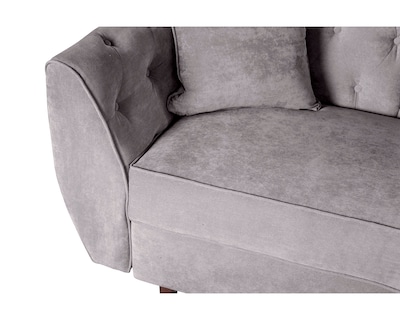 Foto 6 | Sala de Velvet Gris Claro Makora Clooney