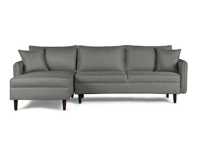 Foto 1 | Sala Modular Sofá Cama Reversible De Lino Gris Claro Beehive Memory Foam Modelo Analia