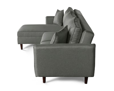 Foto 3 | Sala Modular Sofá Cama Reversible De Lino Gris Claro Beehive Memory Foam Modelo Analia